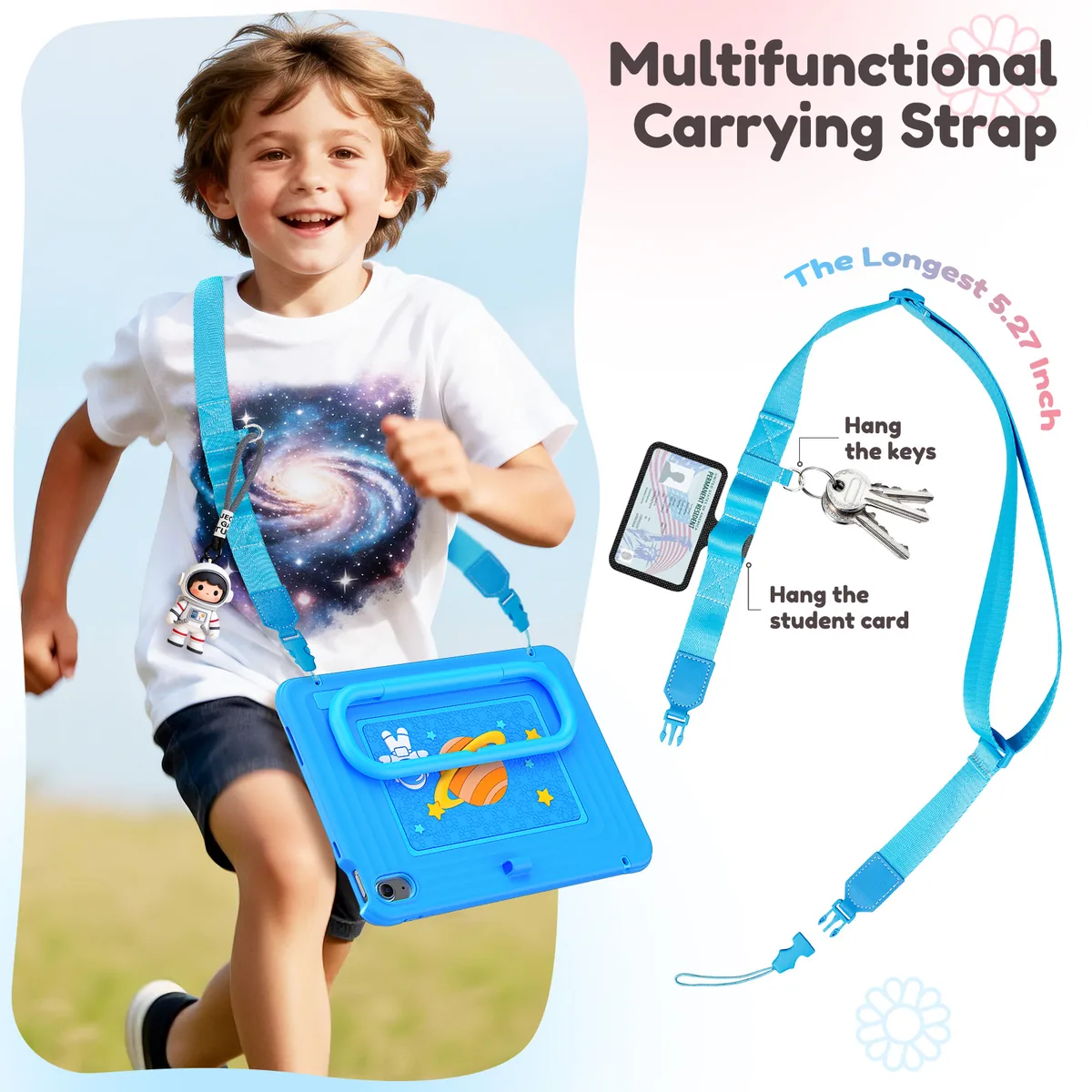 Kids tablet case with adjustable shoulder strap